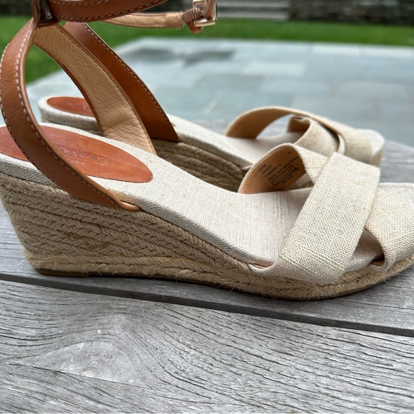 COACH Henley Metallic Canvas Wedges - Picture 1 of 8